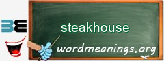 WordMeaning blackboard for steakhouse